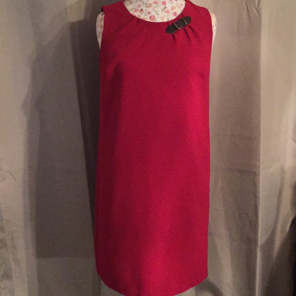 Red Tommy Hilfiger dress with leather accent!